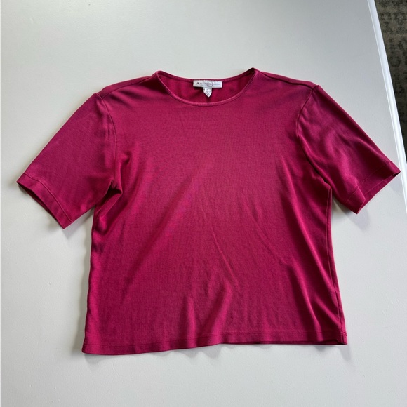 JM Collection Fuchsia Short Sleeve Tee - Picture 1 of 3